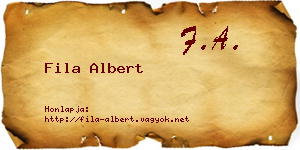Fila Albert névjegykártya