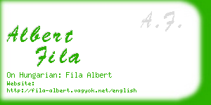 albert fila business card